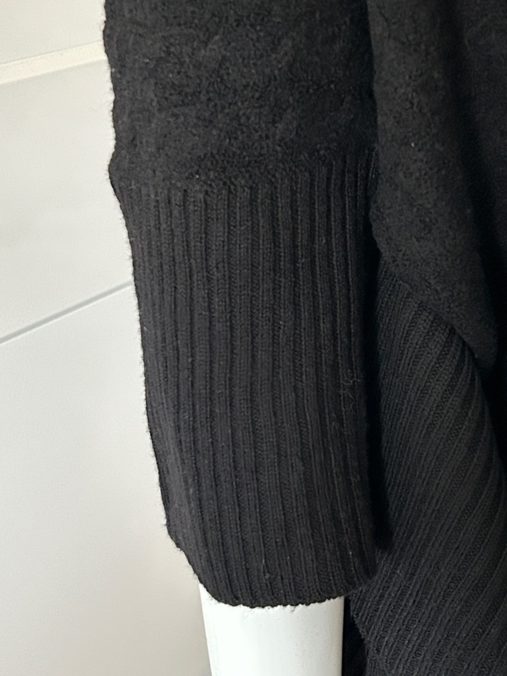 MaxMara Virgin Wool Poncho Sweater S/M Black Turtleneck - Picture 10 of 15